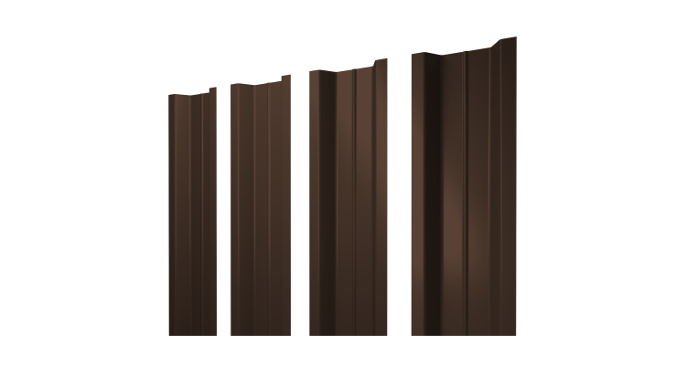 Штакетник П-образный В с прямым резом 0,45 PE RAL 8017 шоколад