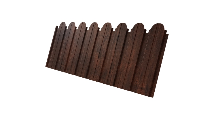 Профнастил C10B фигурный 0.45 Print-Double Premium с пленкой Cherry Wood Dark F