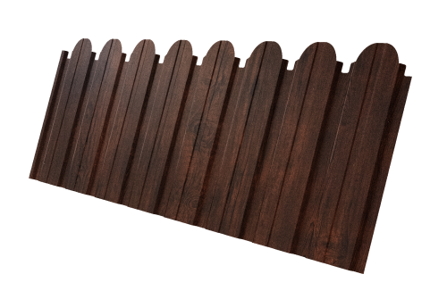 Профнастил C10B фигурный 0.45 Print Premium с пленкой Cherry Wood Dark FTC