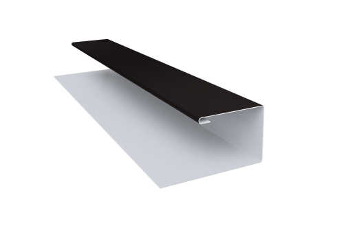 Планка П-образная Экобрус 0,5 Satin Matt TX RAL 9005 черный (3м)