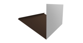 Планка примыкание верхнее к трубе фальц Grand Line 0,5 Satin с пленкой RAL 8017 шоколад (2м)