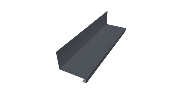Планка примыкание нижнее к трубе фальц 0,45 Drap TR RAL 7024 мокрый асфальт (2м)