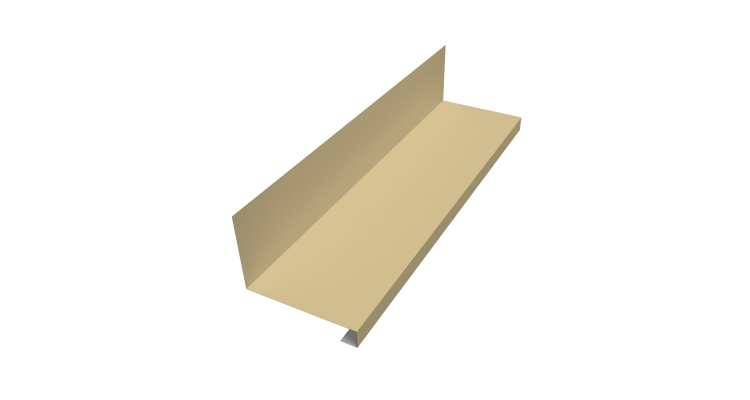 Планка примыкание нижнее к трубе для Кликфальц Pro 0,45 PE с пленкой RAL 1014 слоновая кость (3м)