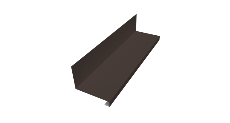 Планка примыкание нижнее к трубе для Кликфальц Pro Grand Line 0,5 Satin с пленкой RR 32 темно-коричневый (2м)