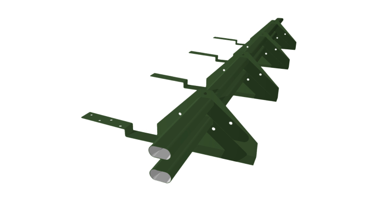 Снегозадержатель трубчатый для композитной черепицы Roman RAL 6020 (3м)