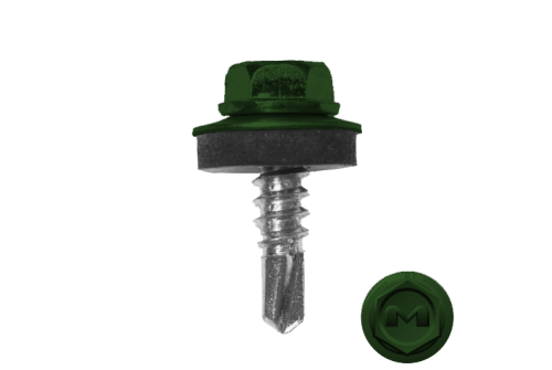 Саморез по металлу Daxmer 5,5х19 RAL 6002 (250) сверло №3