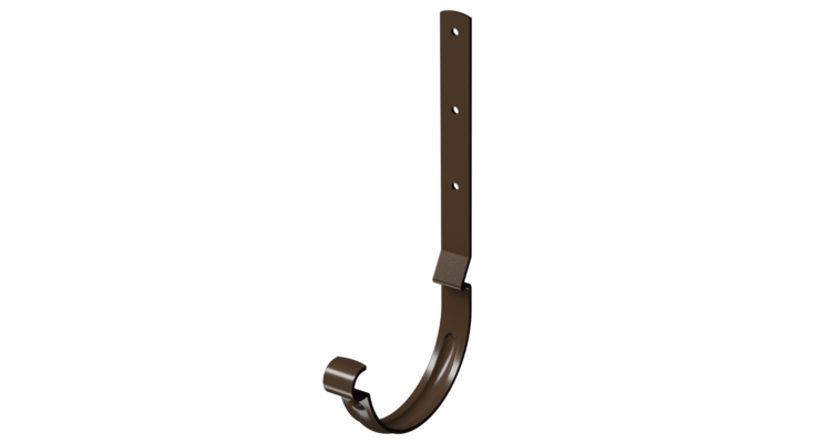 Карнизный крюк для желоба длинный Stal Standard, коричневый